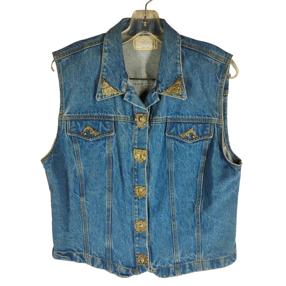 Museum Collection For Brass Menagerie SMALL Denim Blue Jean Jacket Metal Snaps